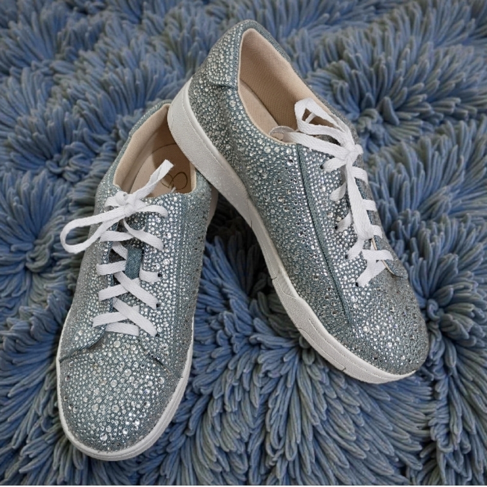 Jessica Simpson Silesta2 Crystal Embellished Sparkle Sneakers